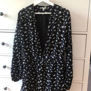 Floral Deep V-neck Romper